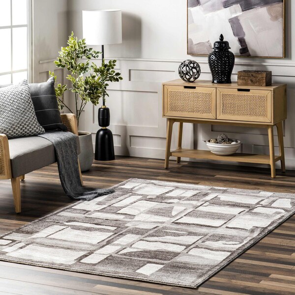 Nuloom Chrissie Abstract Shapes Fringe Area Rug 2ft 8in x 8ft RZTW04A-2808 - main